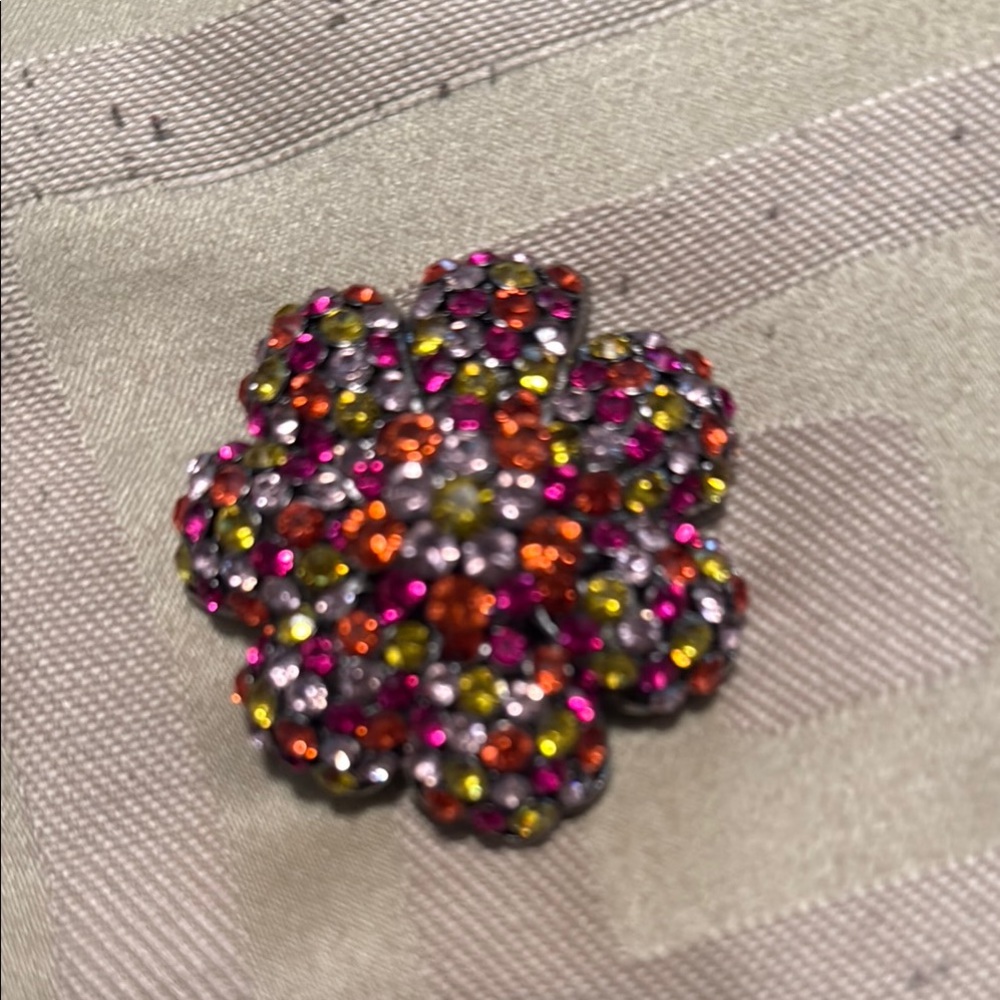 Joan Rivers Pink and Orange Floral Brooch